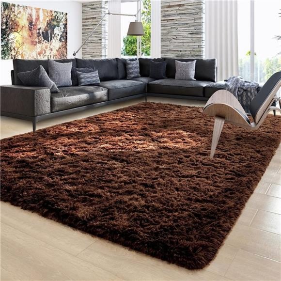 Fluffy Area Rugs, Super Soft Shaggy Rug Fuzzy Long Fur Carpets for Bedroom Decor - Picture 4 of 7
